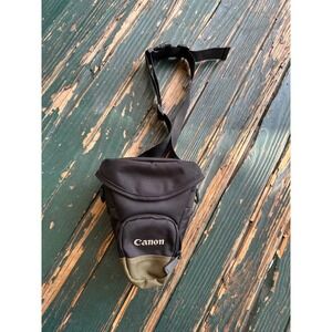 Canon DSLR Camera Holster Bag Black Olive Green Padded Shoulder Case J396